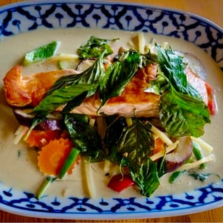 Grilled Salmon Green Curry