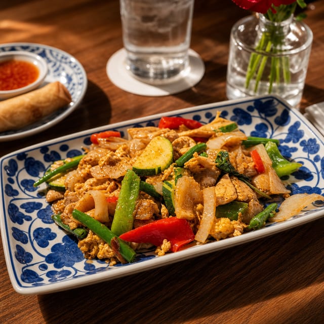 Drunken Noodles Lunch Entree.